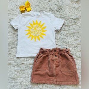 Adorable You are my Sunshine shirt with skirt size 5T.